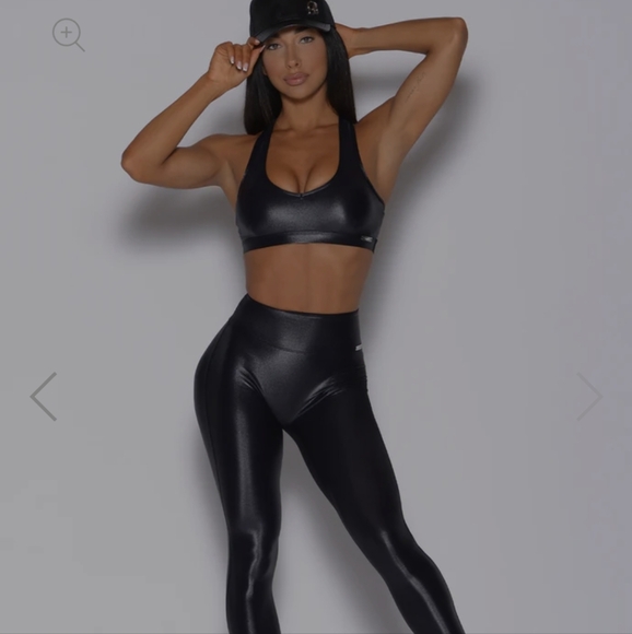 Bombshell sportswear black power gloss bra sz XS NWOT - Picture 3 of 7